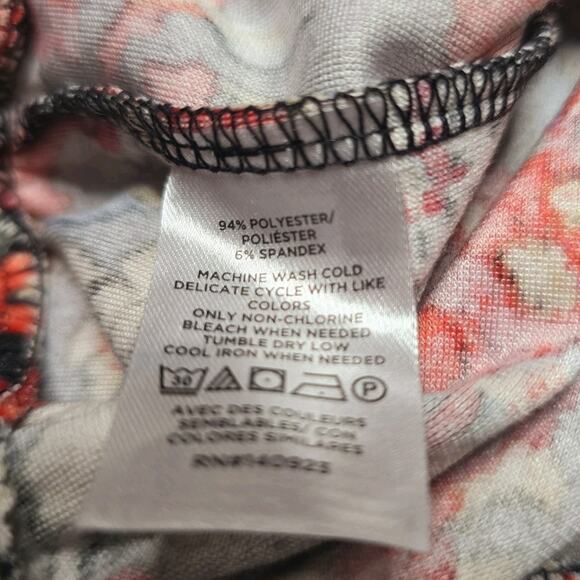 Loft Dark Floral Forest Velour Velvet Soft Knit Long Sleeve Crew Neck Top XS - Picture 9 of 10